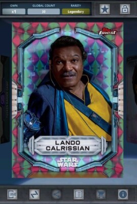 Star Wars Card Trader - Digital Legendary Topps Finest Orange Lando 30cc