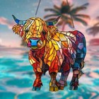 Highland Cow Suncatchers, Garden Suncatchers (19.05cm * 20.32cm) Birthday Gift