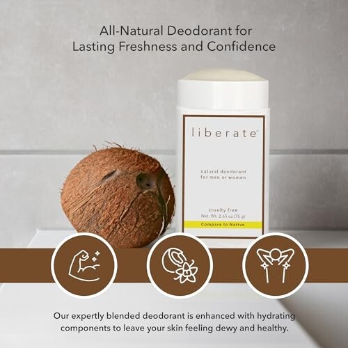 Deodorant Natural-Coconut Vanilla-Aluminum and Paraben Free -Men/Women Unisex - Picture 4 of 5