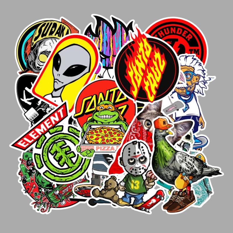 Adesivi Rock TSHAOUN 100 Pezzi Adesivi Gotici Bottiglia D'Acqua, Adesivi In Vinile Sticker Perfetti,Adesivi Sticker Moto