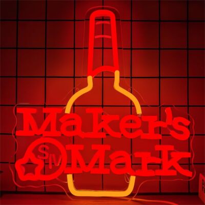 Makers Mark Whiskey Neon Sign Maker Mark Neon Sign for Wall Decor Bar Neon Sign