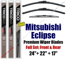 Wipers 3pk Premium Front & Rear fit 2006-2012 Mitsubishi Eclipse 19240/220/30170