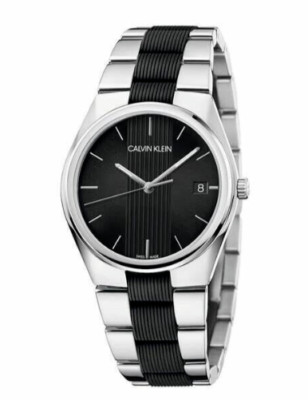 New Swiss Made CALVIN KLEIN Contra Quartz Black Dial Men's Watch