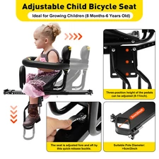 Black Portable Bicycle Child Seat For Bike/Electric Car/Mountain Bike Front Seat