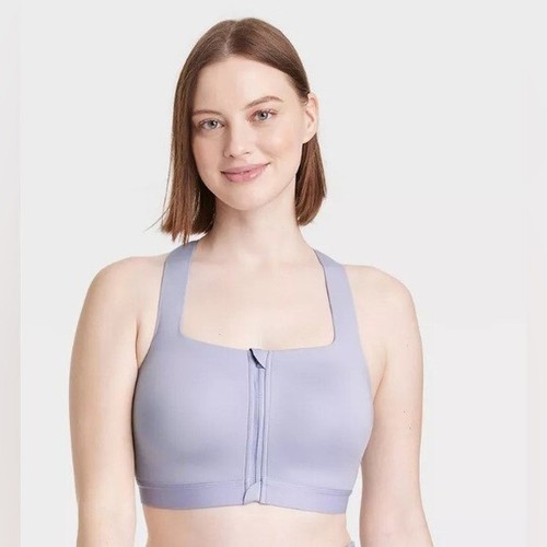 All In Motion Women's Sculpt High Support Zip-Front Sports Bra in Lilac Size 36C