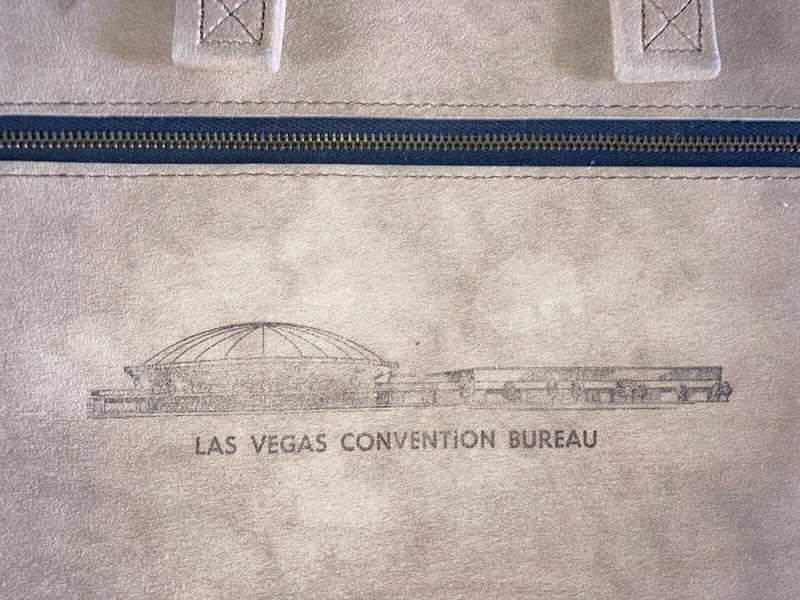 Las Vegas Convention Center Logo Original Brief Case Suede Like Material