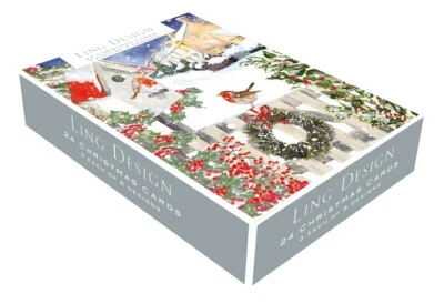 LING DESIGN Box Of 24 Assorted Christmas Cards Snowy Winter Wonderland Xmas Card Boxes