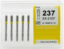 Dental Diamond Burs, Extra Fine Grit Multi-Use, 5 Pcs/Pk [237EX-21EF]