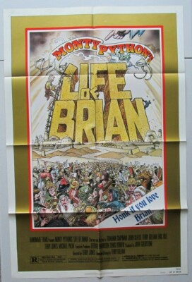MONTY PYTHONS LIFE OF BRIAN ORIGINAL FOLDED 27X41 MOVIE POSTER 1979 BRITISH CULT