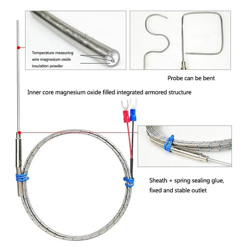 Sonda Sensor Temperatura Termopar 1100 °C 1mm 1.5mm 2mm 3mm 4mm 5mm 6mm 8mm - Imagen 2 de 12