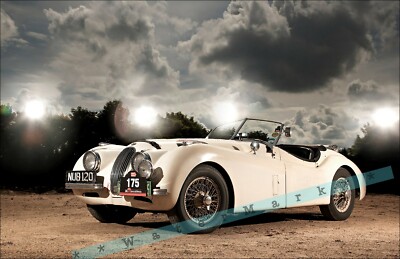 Vintage Jaguar XK 20 Roadster 1949-54 Vintage Car Poster Print Art Retro Advert
