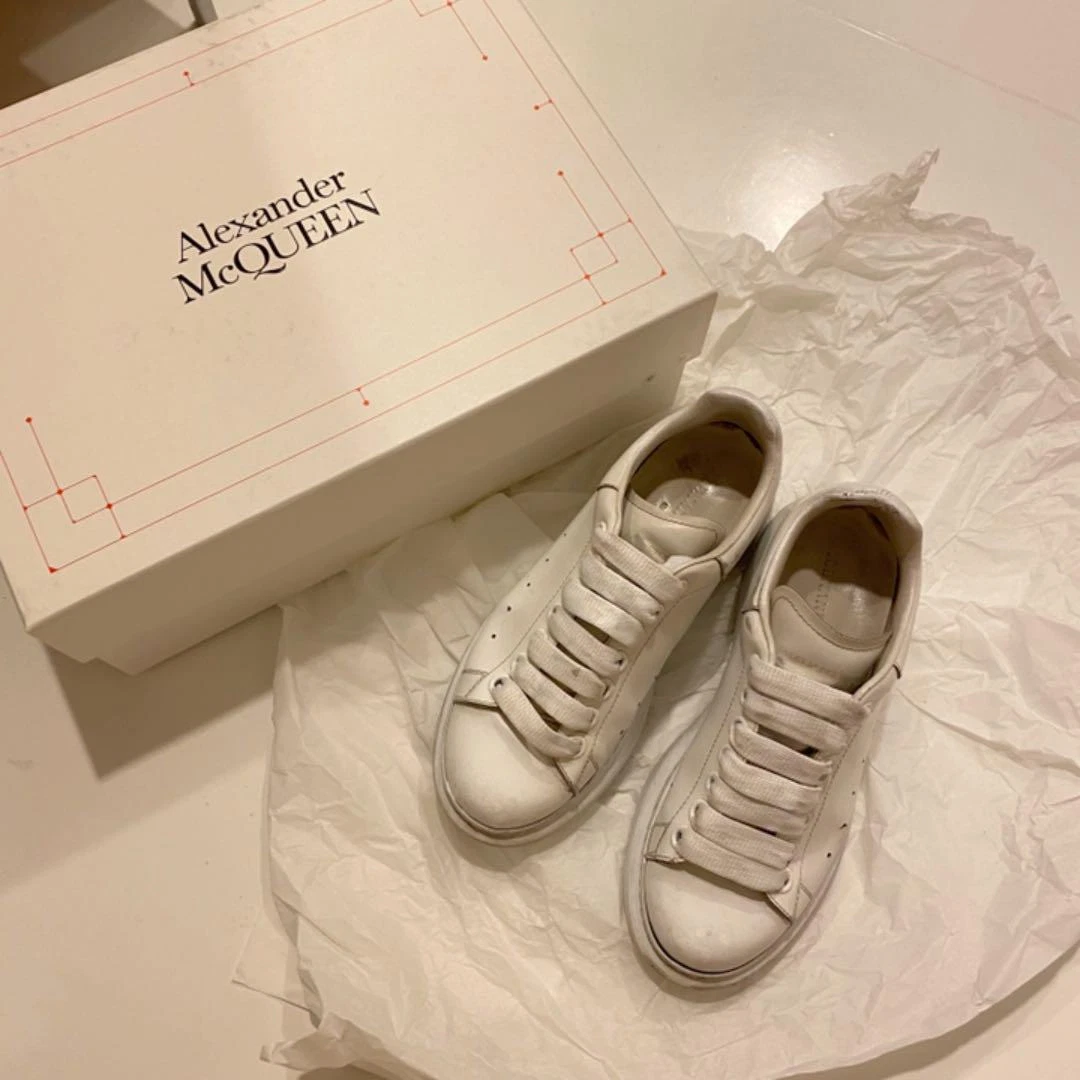 McQueen Leather Sneakers Shoes White Women Auth Used from Japan eBay