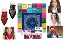 4 Mixed Hav-A-Hank PAISLEY BANDANA Scarves Scarf Hanky Head Neck Wrap Face Mask