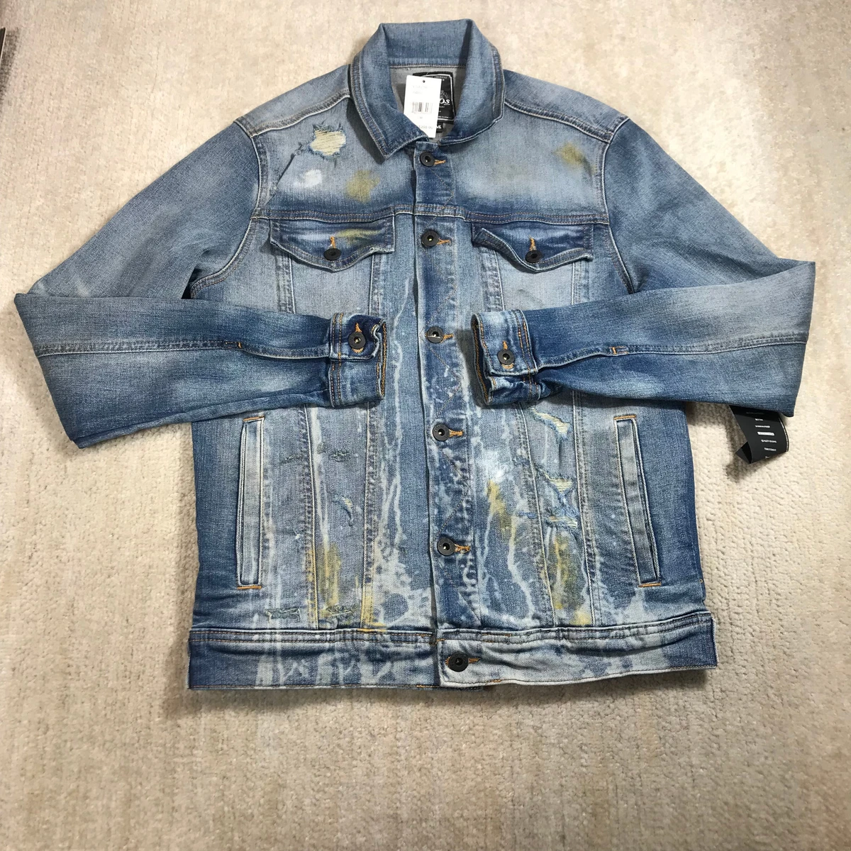 Prps Denim Jacket Mens Medium Trunker Ranch Coat Blue Jeans Jacket