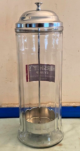 Hershey's Schokoladen Sirup Glas Strohhalm Halter oder Sirup Spender - Bild 3 von 5