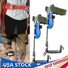 2 Gears Safety Tree Climbing Spike Set Lanyard Rope Rescue Belts Adjustable Belt