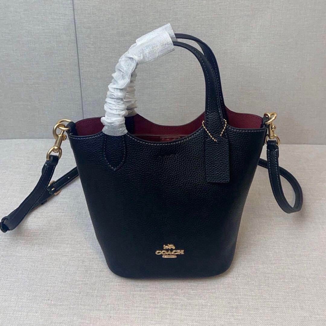 COACH Hanna Bucket Bag Shoulder Bag Black CR168 Outlet New