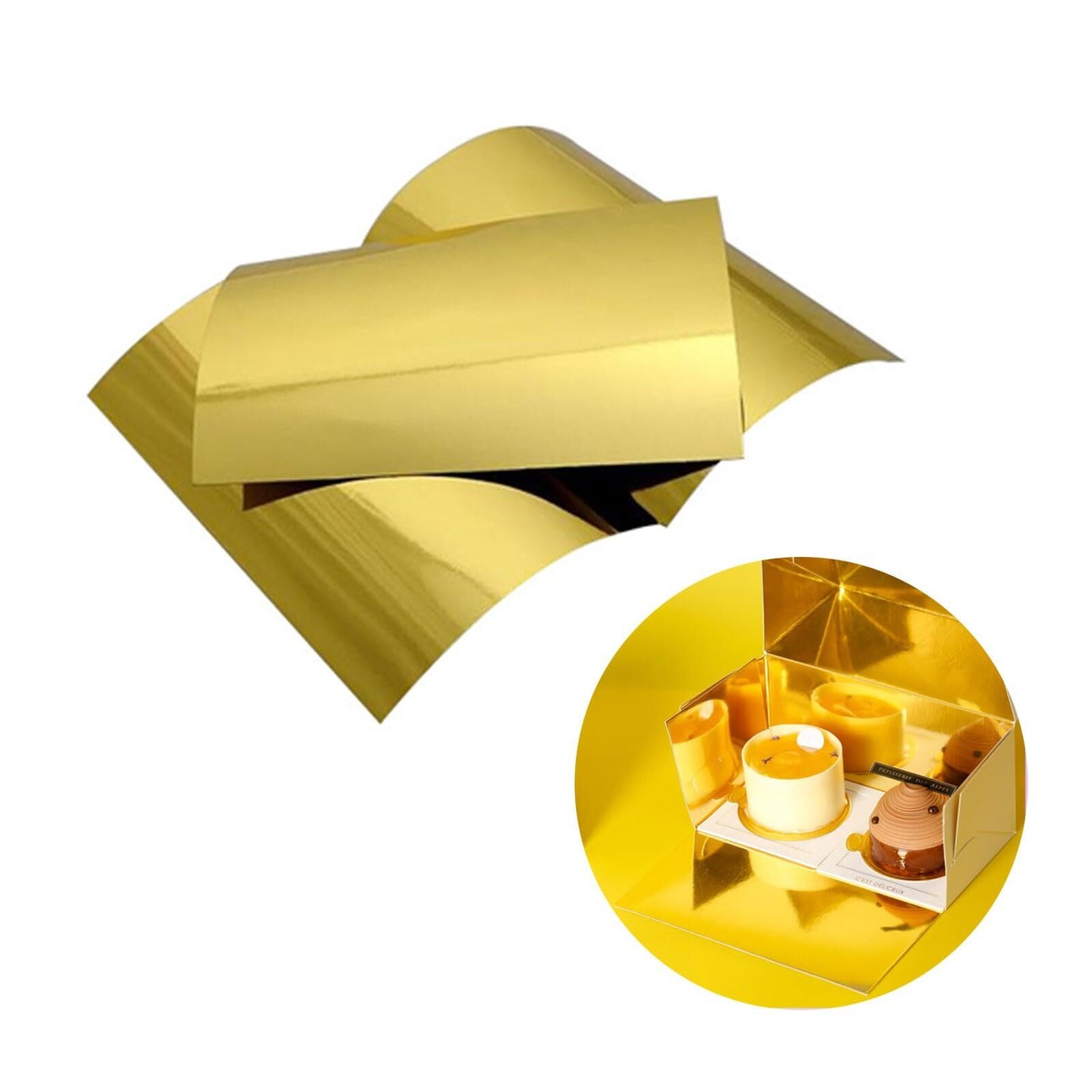 100PCS Metallic Golden Foil Mirror Cardstock 8.5 x 11 250
