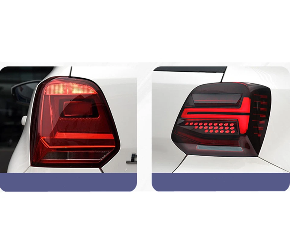 ABS Plastic Rear LED brake lights and taillights For Volkswagen POLO 2010-2018 - Image 2 of 4