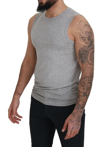 Ermanno Scervino Grey Sleeveless Men Pullover T-shirt - Picture 2 of 7