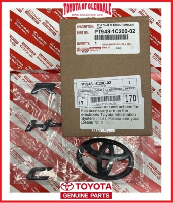 2018-2022 TOYOTA C-HR LE & XLE BLACKOUT EMBLEM OVERLAY KIT GEN PT948-1C200-02