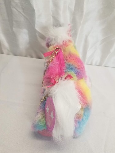 Olly & Me Rainbow Unicorn Purse Girls Plush Stuffed Animal Hand Bag - Picture 5 of 7