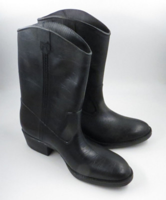Bata Boots Made in USA Western Biker Boots Black Steel Shank Size 10