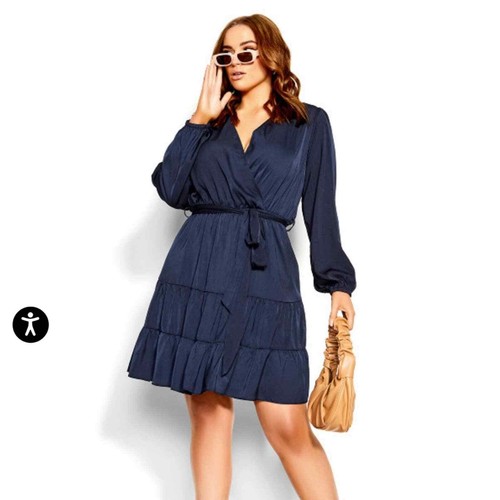 Neu mit Etikett City Chic hübsches Tierkleid - marineblau Größe 20