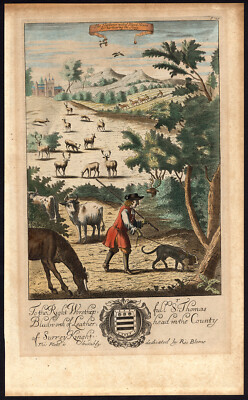 Antiker Druck - BLUTHUND - JAGD - HIRSCH - HIRSCH - Barlow - 1686