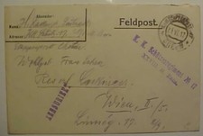 AUSTRIA ETAOOEN POST SHOOTING REGT 1917 CHEKN CENOSRED