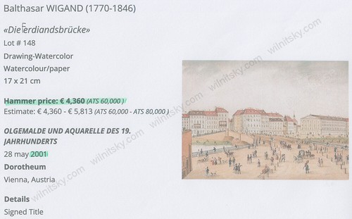 Balthasar Wigand (1770-1846) "Ferdinandsbruecke (Ferdinandsbridge) in Vienna", - Picture 10 of 12