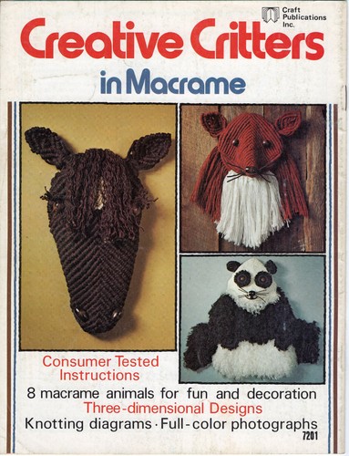 Lotto 3 volantini vintage progetto macramè 2 x borse 1 x critters - Foto 8 di 10