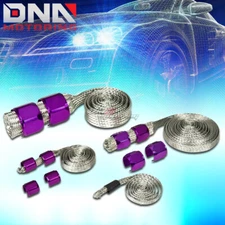 BRAIDED HOSE(STAINLESS STEEL) PURPLE ENGINE DRESS UP KIT RADIATOR/VACUUM/FUEL