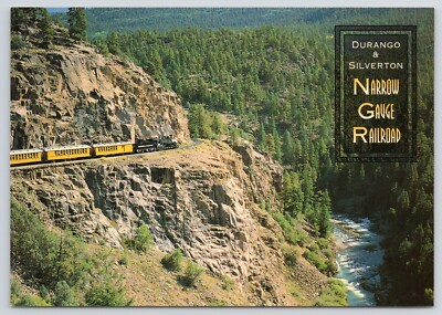 Panorama Durango-Silverton Narrow Gauge Railroad Train Colorado 4x6Postcard