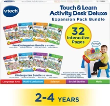 Activity Desk 4-In-1 Pre-Kindergarten Expansion Pack Bundle for Age 2-4