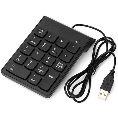 Wired USB Numeric Keypad 18 Keys  Digital Keyboard Replacement for D6I4