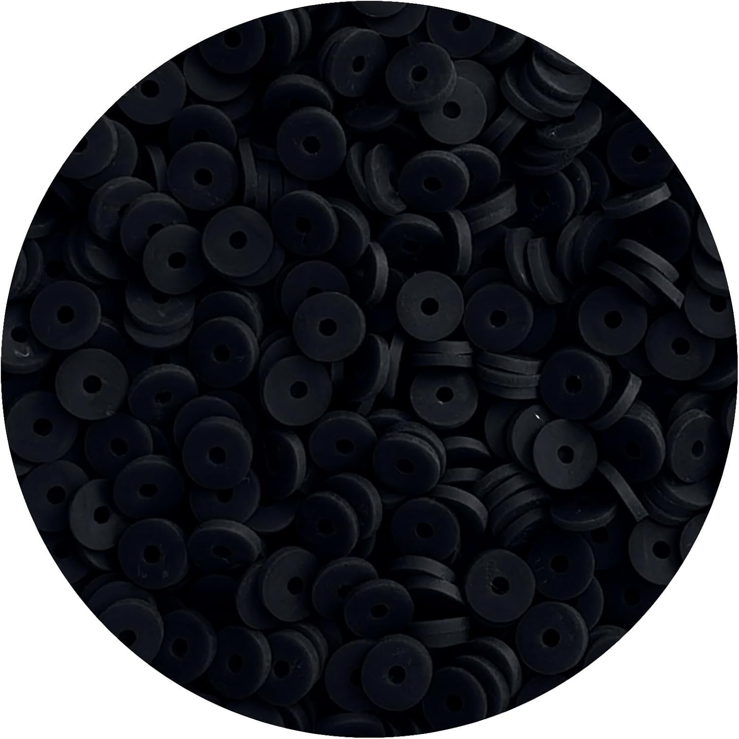 2000Pcs Black Polymer Clay Heishi Beads for DIY Bracelet Making