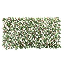 Expandable Artificial Faux Photinia Leaf Privacy Fence Screen Yard Plant Decor