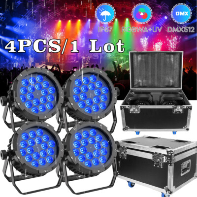 LED IP67 Waterproof Outdoor RGBWAUV Par Wash Light DJ Club Stage Lighting w/Case