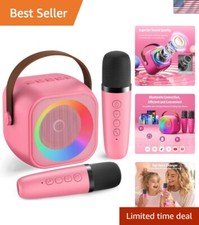 Rechargeable Mini Karaoke Machine with Sound Effects  Party Lights - Kids' Gift