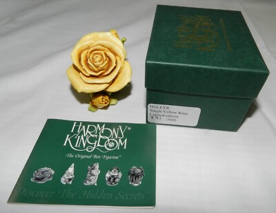 Harmony Kingdom Box - Single Yellow Rose - HGLEYR -  Signed - LE 891 of 3600