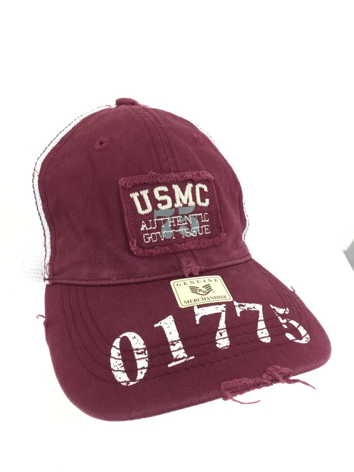 Boné USMC Corpo de Fuzileiros Navais Chapéu Logotipo Malha Militar Traseira Beisebol Aflito Snapback - Imagem 4 de 4