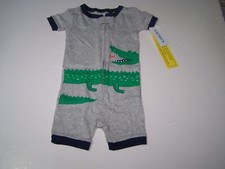 Carter''s Boys Pajamas One Piece Alligator Short Sleeve Zip Size 18M NWT