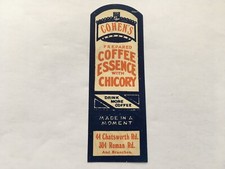C1920s VINTAGE COHEN&rsquo;S PREPARED COFFEE ESSENCE WITH CHICORY UNUSED BOTTLE LABEL