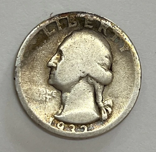 1932-D Denver Mint Washington Silver Quarter About Good Condition