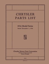 1934 Chrysler All Models Parts Book