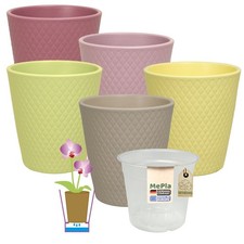 MePla - 2 Pezzi - Vaso Per Orchidee Harlequin + Vaso Da Piante