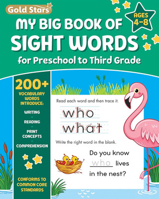 Gold Stars My BIG Book of Sight Words Activity Workbook - 229 High Frequency Wor
