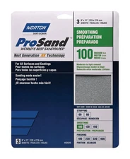 Norton 7660768162 100-Grit ProSand Aluminum Oxide Medium Sandpaper 11 Lx9 W in.