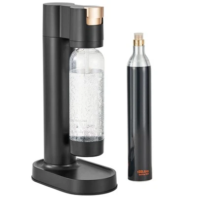 Sparkling Water Maker Soda Maker Machine 1 PET Bottle 1 CO2 Cylinder Black